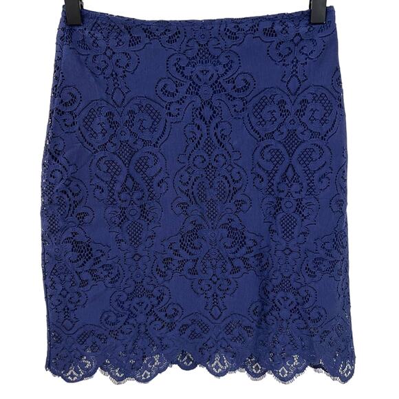For Love and Lemons Midnight Blue Lace Mini Skirt Size Small - Picture 2 of 10